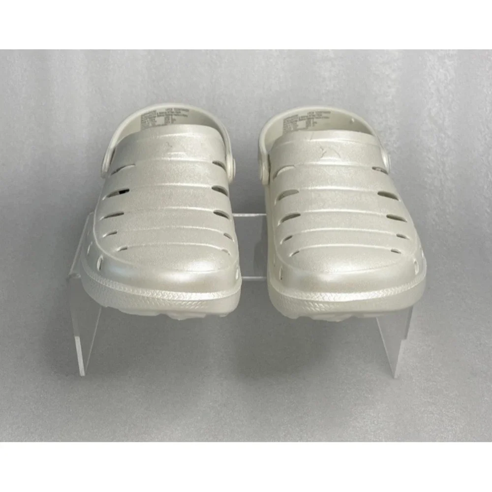 Rugged Shark Eva White Pearl Clogs Slip on Sandals Girls Size 2 NEW